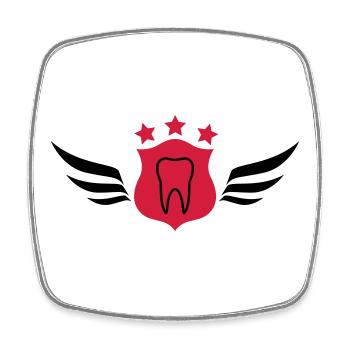 Dentist / Zahnarzt / Dentiste - Square fridge magnet - white - Front