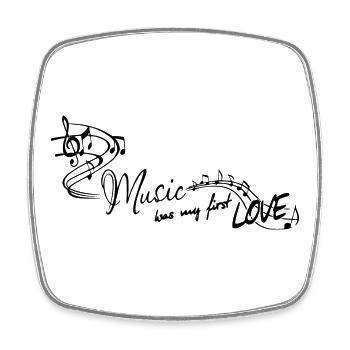 La musique était ma première mélodie d'amour La musique Schlager - Magnet carré - blanc - Devant