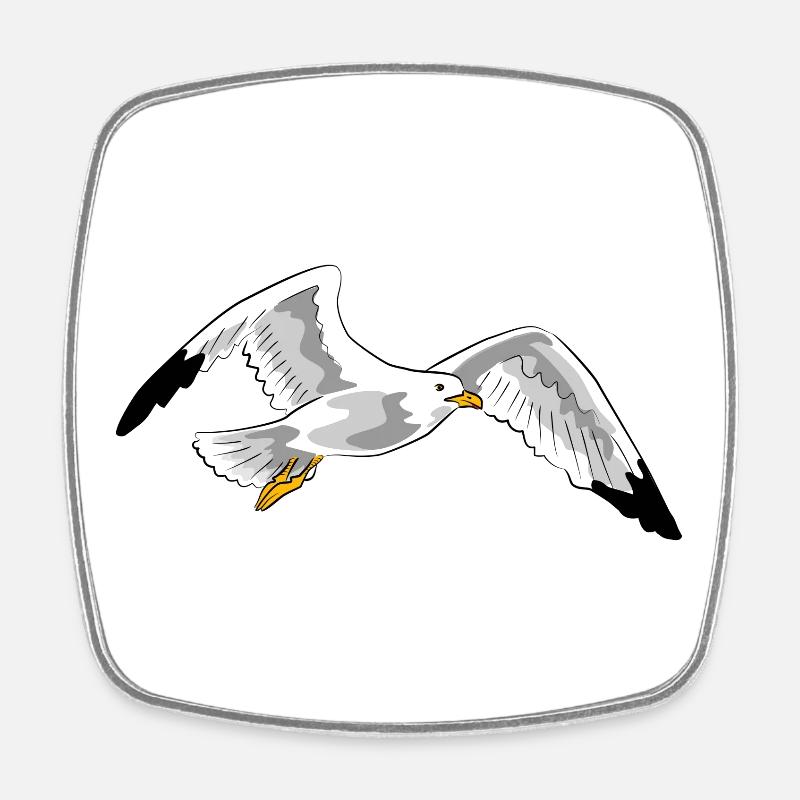 mouette - Magnet carré - blanc