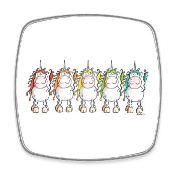 Funny Unicorns - Square fridge magnet - white - Front