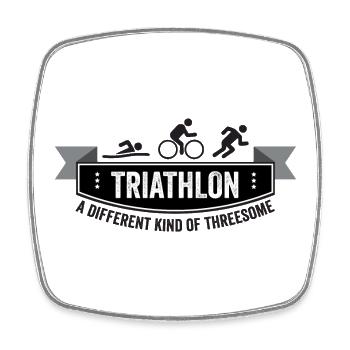 Triathlon. Eine andere Art von Dreier. - Viereckiger Kühlschrankmagnet - Weiß - Vorne