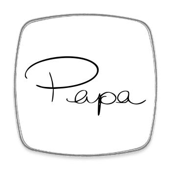 Papa - Viereckiger Kühlschrankmagnet - Weiß - Vorne