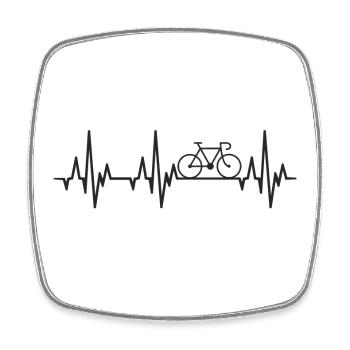 Heartbeat Road Bike - Square fridge magnet - white - Front