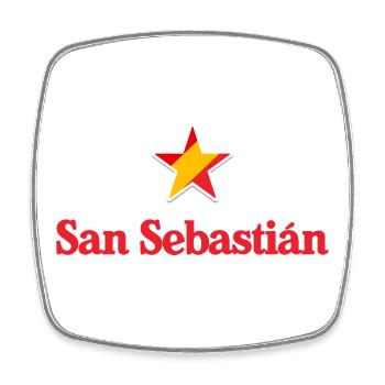 Stars of Spain - San Sebastian - Square fridge magnet - white - Front