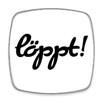 löppt - Viereckiger Kühlschrankmagnet - Weiß - Vorne