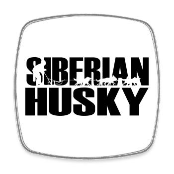 Schlittenhunde Siberian Husky - Viereckiger Kühlschrankmagnet - Weiß - Vorne