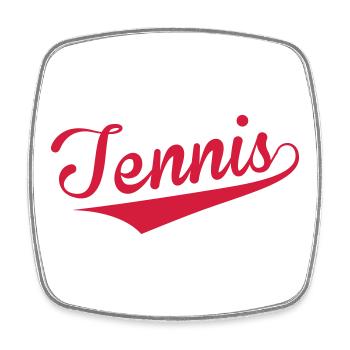 Tennis - Sport - Ball - Player - Game - Sportsman - Magnet carré - blanc - Devant