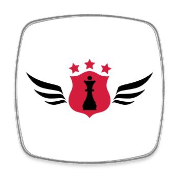 Chess / Schach / Spiel / Geek - Viereckiger Kühlschrankmagnet - Weiß - Vorne