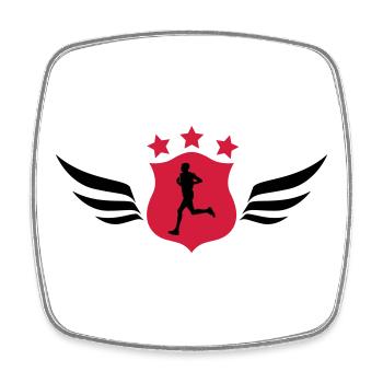 Laufen / Running / Jogging / Joggen / Marathon - Viereckiger Kühlschrankmagnet - Weiß - Vorne