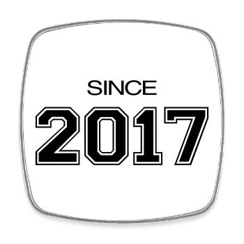 Since 2017 | Athletic Varsity Style Date - Square fridge magnet - white - Front