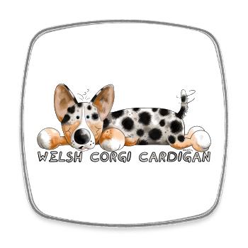 Welsh Corgi Cardigan - Square fridge magnet - white - Front