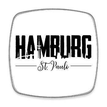 Hamburg St. Pauli, Reeperbahn, Kiez - Viereckiger Kühlschrankmagnet - Weiß - Vorne