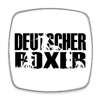 IPO Deutscher Boxer - Viereckiger Kühlschrankmagnet - Weiß - Vorne