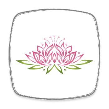 Grande fleur de lotus. Yoga. - Magnet carré - blanc - Devant