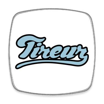 Tireur pétanque flex - Magnet carré - blanc - Devant
