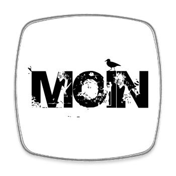 MOIN mit Möwe - Viereckiger Kühlschrankmagnet - Weiß - Vorne