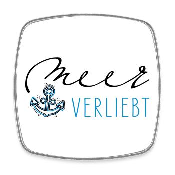 Meer verliebt - Viereckiger Kühlschrankmagnet - Weiß - Vorne