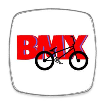 BMX Streetwear Shirt – Urban Style - Square fridge magnet - white - Front