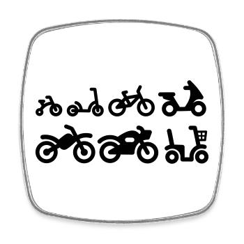 Evolution Motorrad Motorrad Motocross Fahrrad - Viereckiger Kühlschrankmagnet - Weiß - Vorne