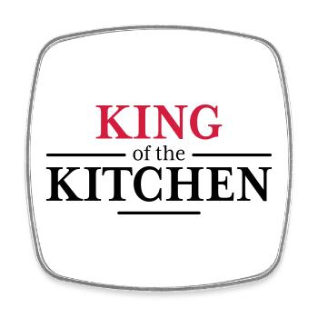 King of the Kitchen - Square fridge magnet - white - Front