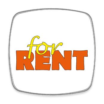 FOR RENT - Viereckiger Kühlschrankmagnet - Weiß - Vorne
