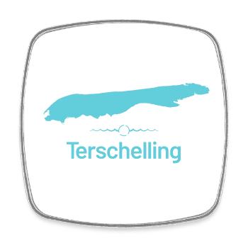Terschelling | Design map - Square fridge magnet - white - Front