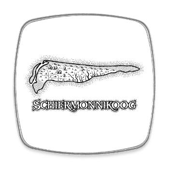 Schiermonnikoog | Antique map | Treasure map - Square fridge magnet - white - Front