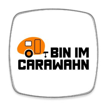 Caravan orange Camping Wohnwagen Saison Sommer - Viereckiger Kühlschrankmagnet - Weiß - Vorne
