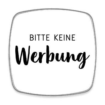 Bitte keine Werbung Aufkleber Briefkasten - Viereckiger Kühlschrankmagnet - Weiß - Vorne