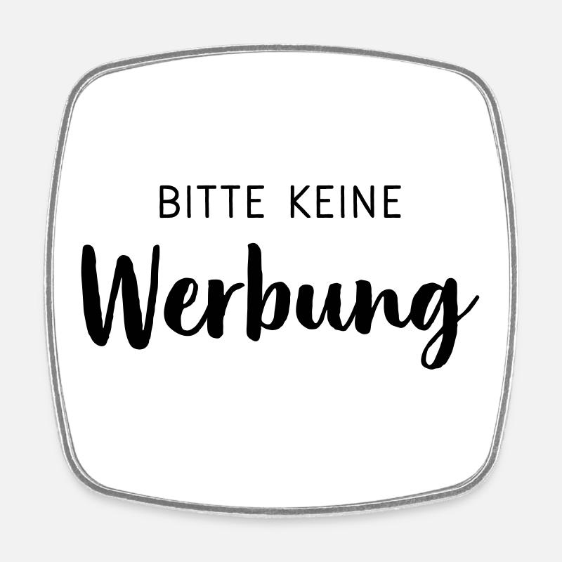 Bitte keine Werbung Aufkleber Briefkasten - Viereckiger Kühlschrankmagnet - Weiß