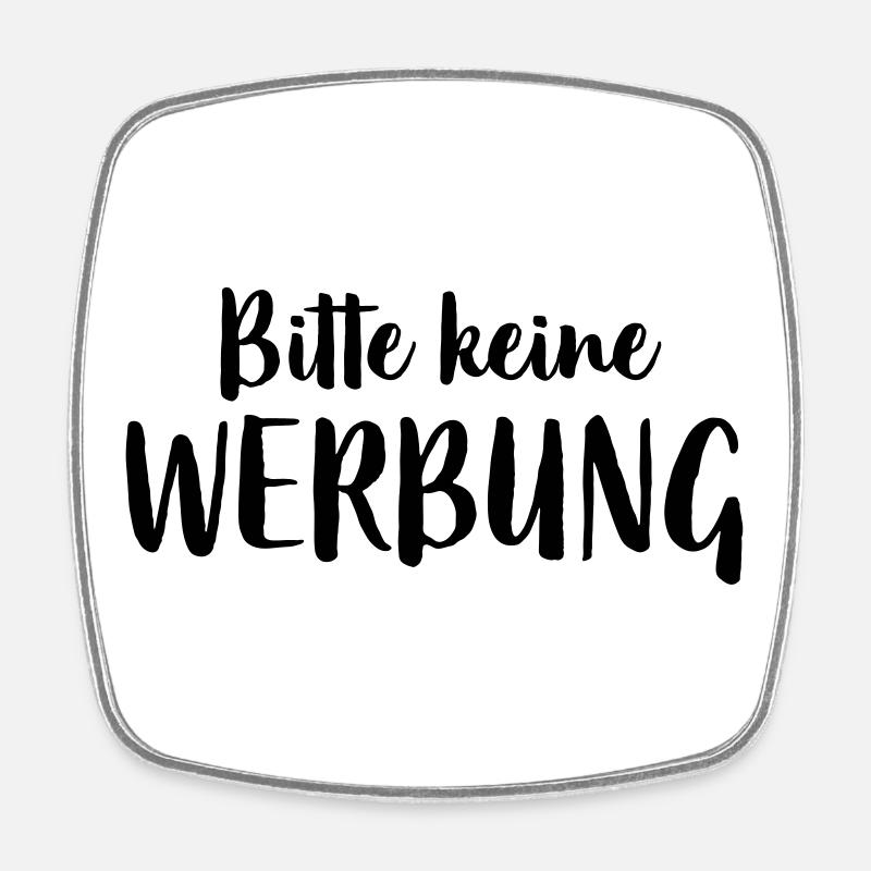 Bitte keine Werbung Aufkleber Briefkasten - Viereckiger Kühlschrankmagnet - Weiß