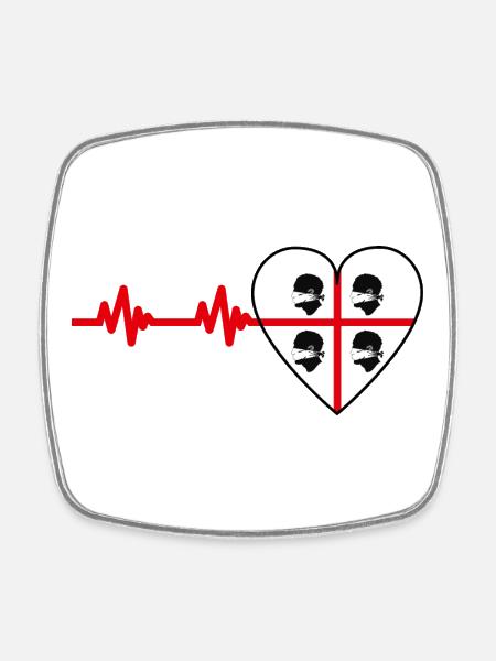 4 Mori Masked Pulse - Square fridge magnet - white