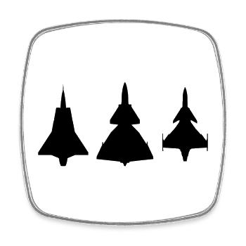 Draken / Viggen / Gripen / jet fighter - Square fridge magnet - white - Front