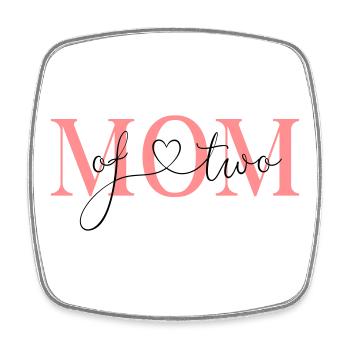 Maman de deux enfants! -personnalisable - Magnet carré - blanc - Devant