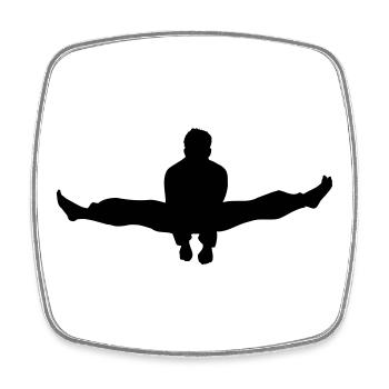 Karate oder Taekwondo Double Kick Schatten - Viereckiger Kühlschrankmagnet - Weiß - Vorne