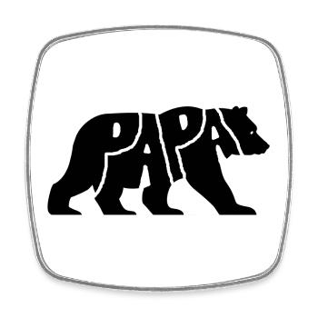 Ours Papa - Magnet carré - blanc - Devant
