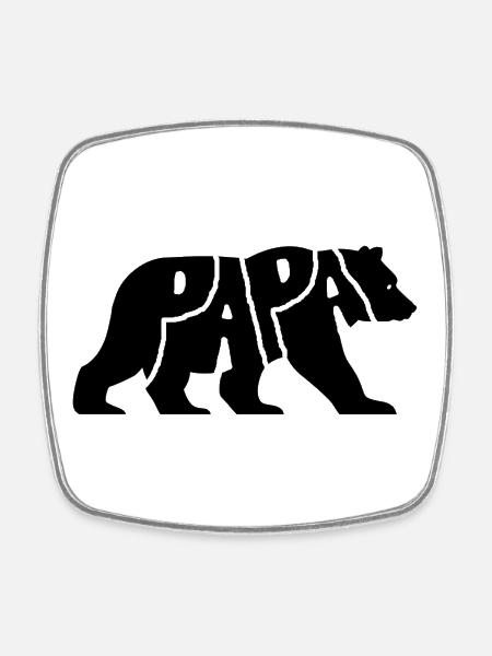 Daddy Bear - Square fridge magnet - white