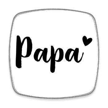 Papa Herz - Geschenkidee - Vatertag Geburtstag - Viereckiger Kühlschrankmagnet - Weiß - Vorne