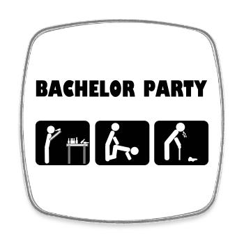 Bachelor celebration - Square fridge magnet - white - Front