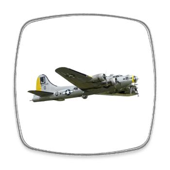 B-17 - Square fridge magnet - white - Front