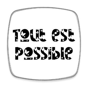 Tout est possible papillon - Magnet carré - blanc - Devant