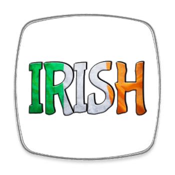 Irish Flag Letters Patchwork - Viereckiger Kühlschrankmagnet - Weiß - Vorne