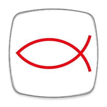 Jésus poisson Ichthys poisson poisson poisson - Magnet carré - blanc - Devant