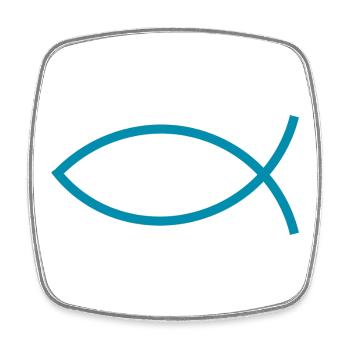 Jésus poisson Ichthys poisson poisson poisson - Magnet carré - blanc - Devant
