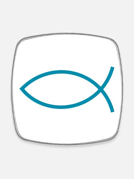Jésus poisson Ichthys poisson poisson poisson - Magnet carré - blanc