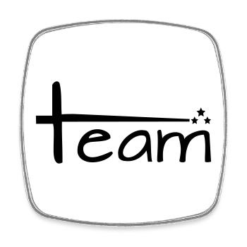 Team Style mit Sternen - Viereckiger Kühlschrankmagnet - Weiß - Vorne