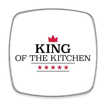 King of the Kitchen - Viereckiger Kühlschrankmagnet - Weiß - Vorne
