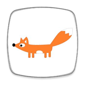 fox - Square fridge magnet - white - Front