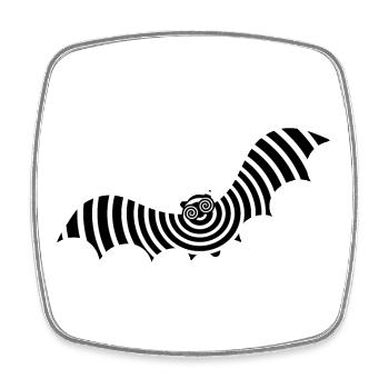 Bat Optical Illusion Illusion Halloween - Square fridge magnet - white - Front