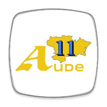 Aude - Viereckiger Kühlschrankmagnet - Weiß - Vorne